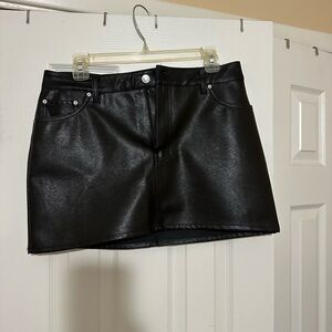 NWOT Black Faux Leather Mini Skirt